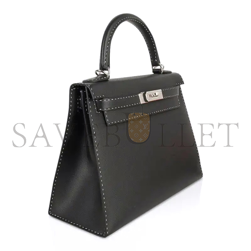 H**me5 kelly 28 grained monsieur un point sur deuxkelly sellier black (28*22*10cm)